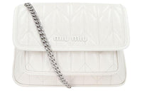 MIU MIU Leather Crossbody Bag Shoulder Bag Women's White