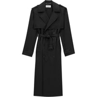 SAINT LAURENT Trench Coat Men's Black