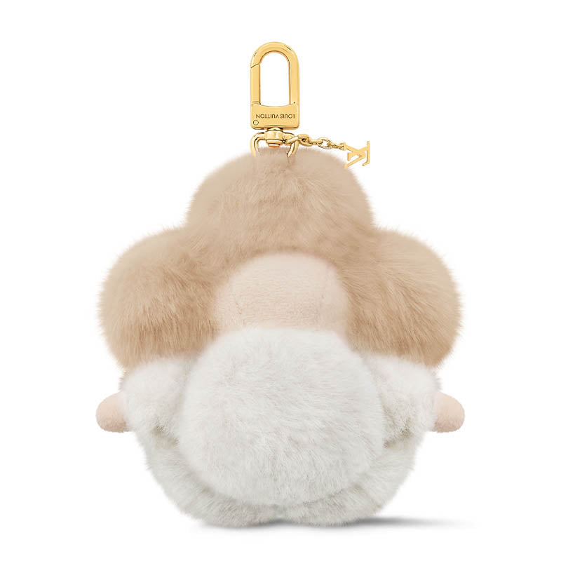 LOUIS VUITTON Vivienne Fox Fur Bag Accessories Women's Light Brown & White