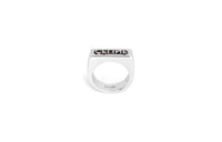 CELINE Monochroms Stamp Ring In Brass With Rhodium Finish