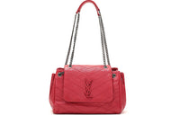 SAINT LAURENT Quilting Lambskin Shoulder Bag Trumpets Women's Red