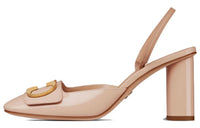 DIOR C'est Dior Chunky Heel High Heels 8cm Women's Nude