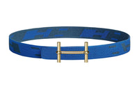 HERMES Nylon Belt Men's Blue Width: 3.2cm