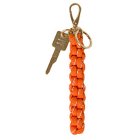 MIU MIU Nylon Fabric Keychains Unisex Orange