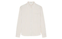 SAINT LAURENT Embroidered-logo Striped Shirt