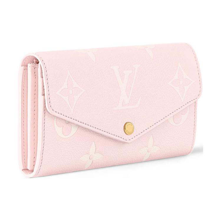 LOUIS VUITTON Cow Leather Wallet Women's Pink