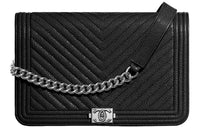 CHANEL LEBOY Sheepskin Chain Wallet Shoulder Bag Crossbody Bag Regular Women's Black