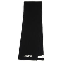 CELINE Wool Knit Scarves Men's Black