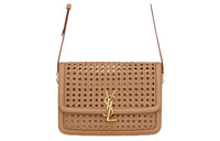 SAINT LAURENT SOLFERINO Calfskin Crossbody Bag Shoulder Bag Medium Size Women's Brown