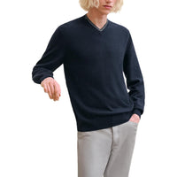 HERMES FW24 Cashmere Sweater Men's Ocean Blue