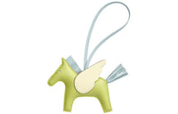 HERMES Lambskin Keychains Unisex Green