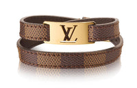LOUIS VUITTON Canvas With Calfskin Wristbands Unisex Brown