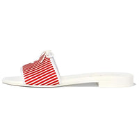 CHANEL Abrasion-Resistant Slide Slippers Women's Red White