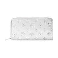LOUIS VUITTON Zippy Leather Wallet Women's Silver
