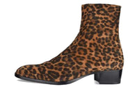 SAINT LAURENT Wyatt Ankle Boots 4cm Women's Brown