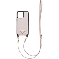 PRADA Leather Material Refined Phone Cases Compatibility With IPhone 15 Pro Max Girlish