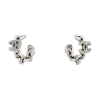 CHANEL Metal Earrings Women's Silver