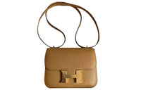 HERMES Constance Epsom Leather Shoulder Bag Crossbody Bag Mini Women's 2S Sesame
