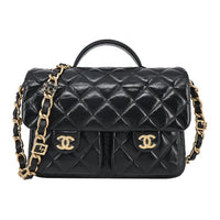 CHANEL Sheepskin Crossbody One Shoulder Handbags Women's Black