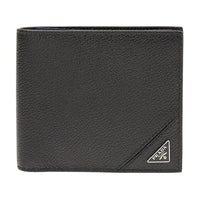 PRADA Cow Leather Wallet Men's Black