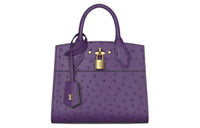 LOUIS VUITTON CITY STEAMER Ostrich Leather Handbag Mini Women's Purple