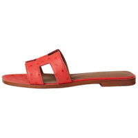 HERMES Oran Slide Slippers Women's Red