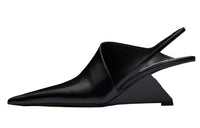PRADA Women's Brushed Leather Slingback Pumps 'Black'