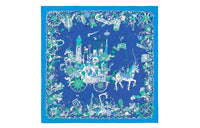 HERMES Silk Scarves Women's Blue