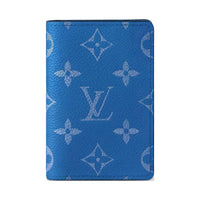 LOUIS VUITTON Leather Wallet Men's Blue