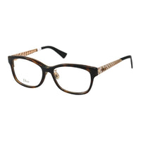 DIOR Pure Titanium Stainless Steel Acetate Irregular Shape Eyeglass Frames Women's Brown