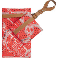 HERMES Silk Calfskin Storage Bag Unisex Wild Orange With Gold