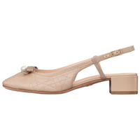 DIOR Ballet Chunky Heel High Heels Women's Apricot