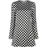 SAINT LAURENT Polka-dot Flared Minidress