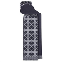 DIOR Wool Knit Scarves Men's Blue