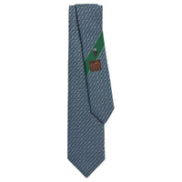 HERMES Mulberry Silk Ties Men's Blue Gray