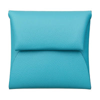 HERMES Bastia Madame Calfskin Wallet Women's P3 Nordic Blue