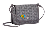 GOYARD Plumet Canvas With Leather Envelope Bag Handheld Shoulder Bag Crossbody Bag Small Size Unisex Gray/Blue
