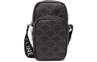 CELINE Triomphe Leather Messenger Bag, Shoulder Bag, Crossbody Bag Mini Men's Yellow Brown