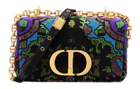 DIOR Caro Satin Shoulder Bag Crossbody Bag Handbag Small Size Women's Multicolor