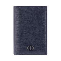 DIOR Calfskin Card Holder Men's Marine Blue