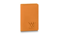 LOUIS VUITTON Aerogram Cow Leather Wallet Men's Ginger Yellow