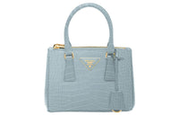 PRADA Galleria Killer Bag Crocodile Leather Shoulder Bag Crossbody Bag Handbag Mini Women's Light Blue