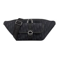 DIOR Embroidered Cotton With Calfskin Fanny Pack Regular Men's Black