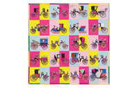 HERMES Silk Scarves Women's Pink/Bright Yellow