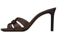 SAINT LAURENT Tribute Slim Heel High Heels 8.5cm Women's Chocolate