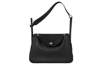 HERMES Lindy Clemence Bullock Leather Handbag Shoulder Bag Women's 89 Noir Black
