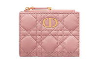 DIOR Caro Calfskin Wallet Women's Pink