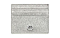 DIOR Grained Cow Leather Card Holder Men's Gray
