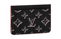 LOUIS VUITTON Coated Canvas Wallets Card Holders Women's Black