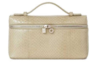 Loro Piana ExtraPocket Snake Leather One Shoulder Crossbody Clutches Women's Light Mustard Cyan